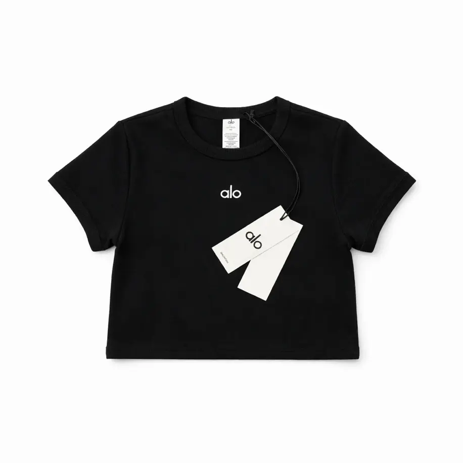 Alo Yoga Crop T-Shirt Black