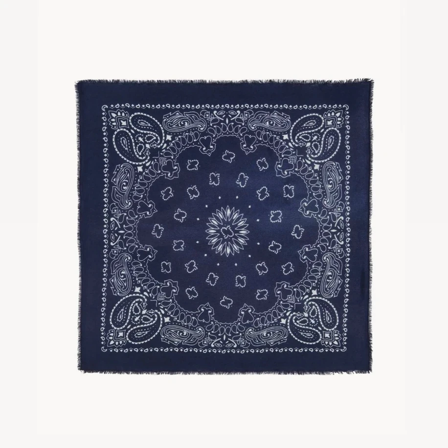 Kujten Large Cashmere Bandana Hachiko Navy