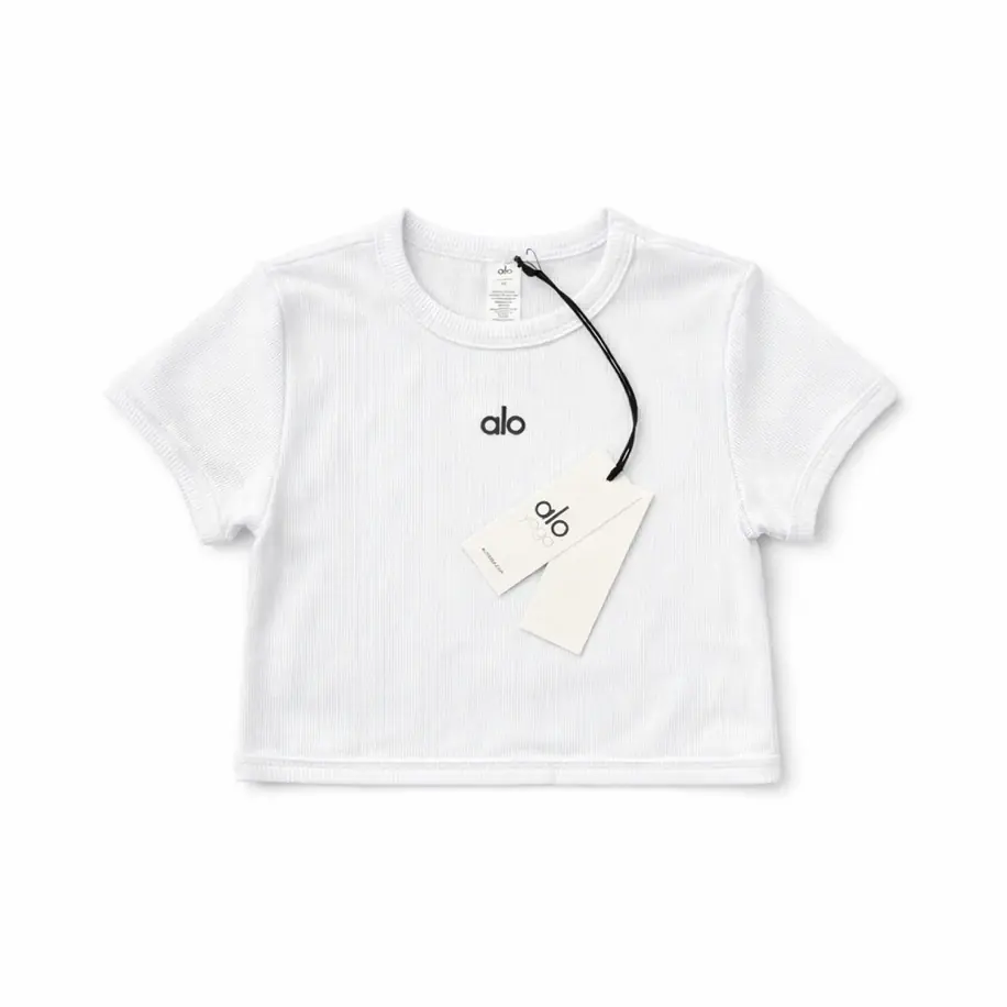Alo Yoga Crop T-Shirt White