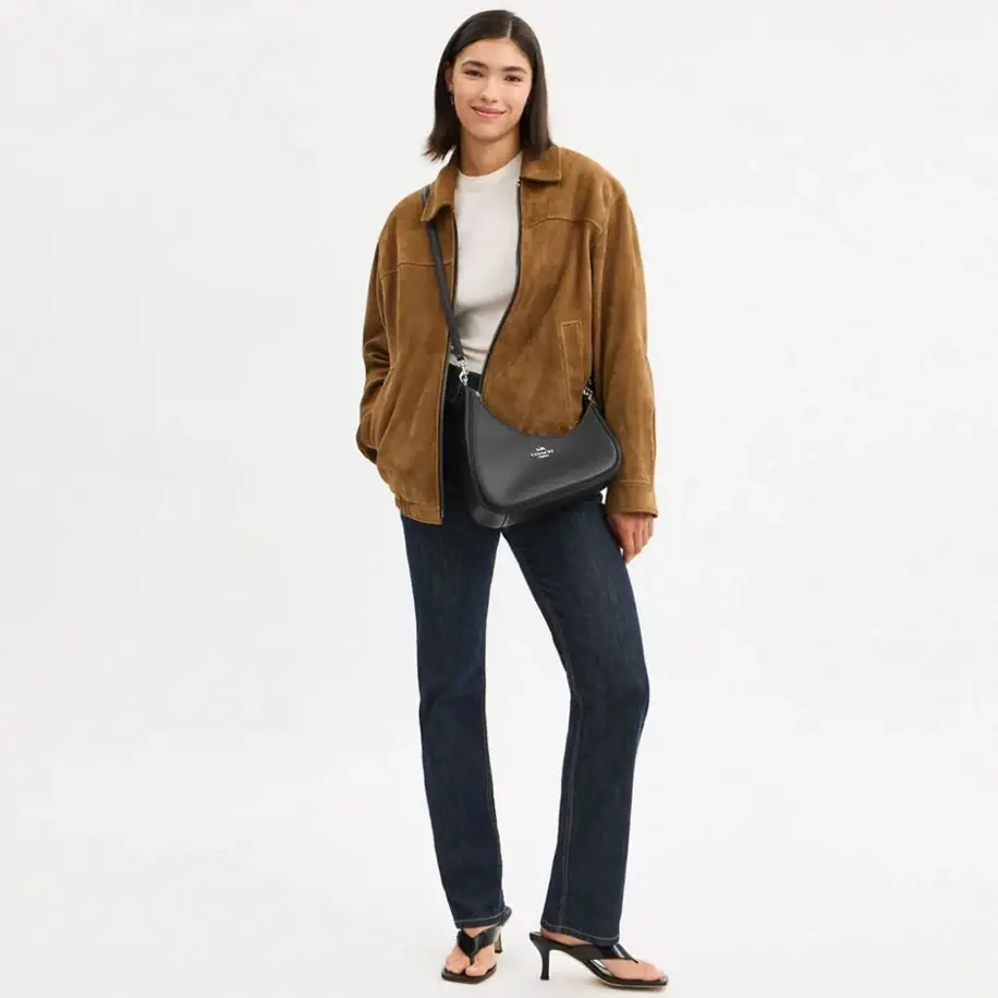Coach Asimetrical Black Shoulder Bag görsel 4